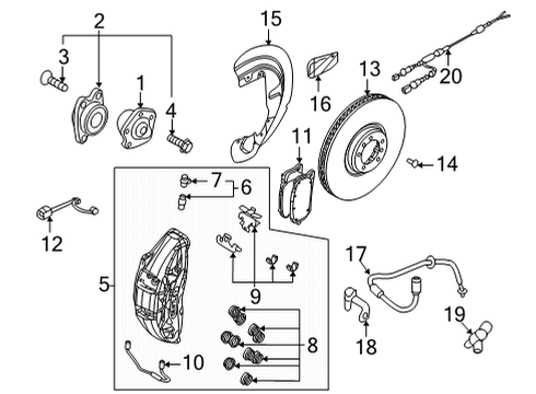 Audi 4M0-611-845-N Brake Hose Bracket