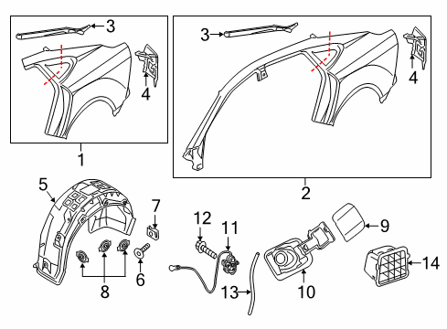 Audi 4G0-098-629-A Wheelhouse Liner Hardware Kit