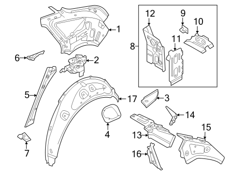 Audi 89E-809-802 Inner Panel Damper