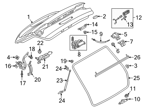Audi 8W9-098-617-A Lift Gate Hardware Kit