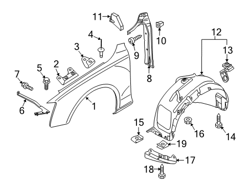 Audi 8R0-821-471 Fender Rear Bracket