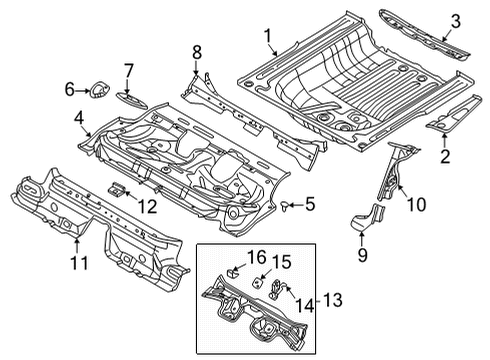 Audi 5Q0-804-509-C Floor Pan Assembly Retainer