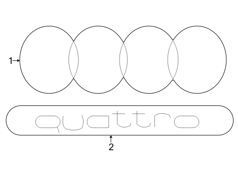 Audi 8P0-853-740-2ZZ Nameplate