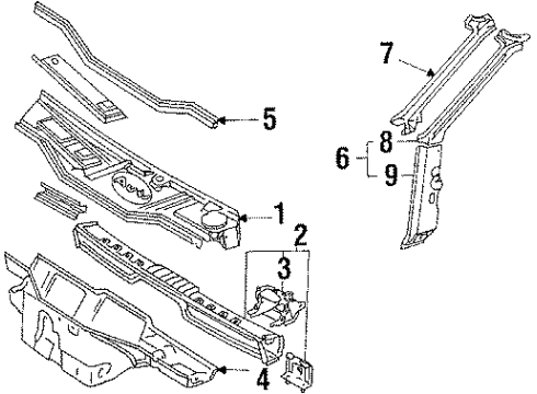 Audi 443-817-995-A Windshield Header