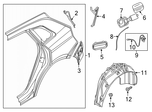 Audi 80A-098-629 Wheelhouse Liner Mount Kit