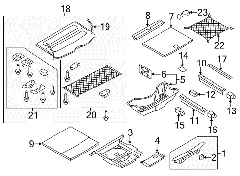 Audi 8R0-898-173-A-1CT Quarter Trim Panel Mount Kit
