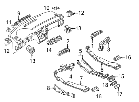 Audi 4D0-819-475-C-01C Vent Grille Frame