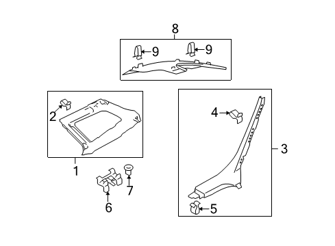 Audi 4F9-867-729 Upper Quarter Trim Bracket