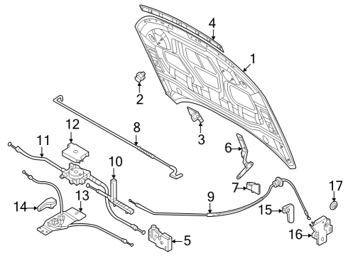Audi 89A-098-615 Hood Mount Kit