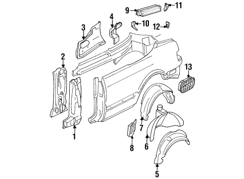 Audi 8G0-809-221-A Lock Pillar