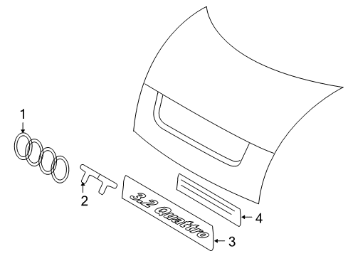 Audi 8J0-853-735-A-2ZZ Nameplate