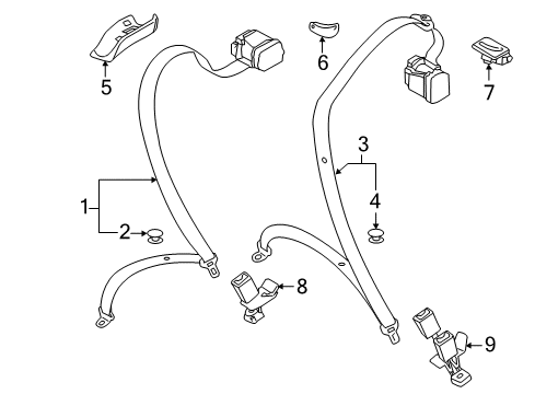 Audi 4H0-857-740-P-9B9 Buckle End