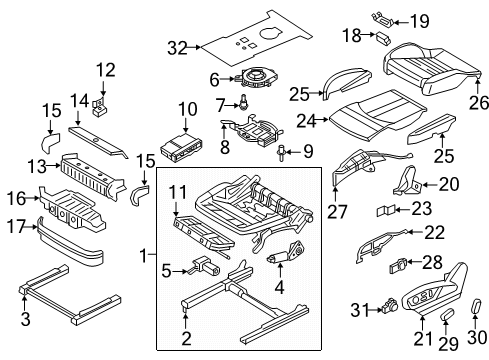 Audi 4M0-963-552-F Seat Cushion Heater