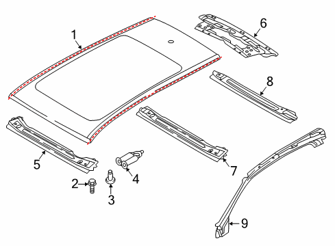 Audi N-104-723-02 Roof Panel Nut