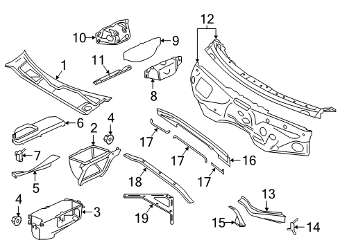 Audi 4M8-819-447 Cowl Grille Cover