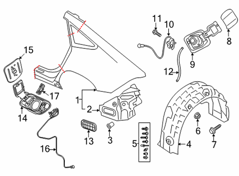 Audi 1P0-971-848-F Charging Port Holder