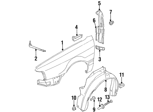 Audi 893-821-138 Fender Front Bracket