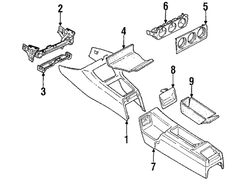 Audi 893-863-201-1XR Rear Console