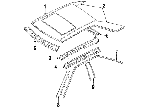 Audi 895-853-708-C Pillar Molding Upper Bracket
