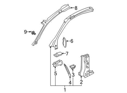 Audi 8W8-810-220 Windshield Pillar Reinforcement