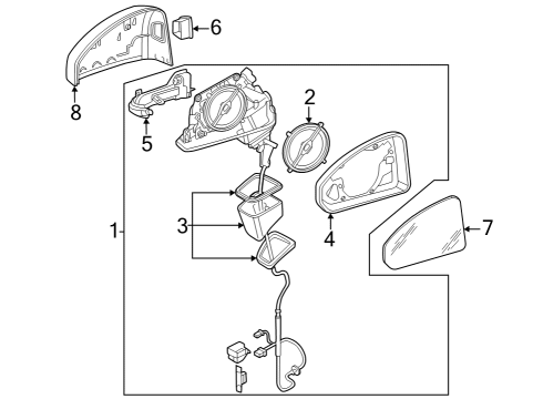 Audi 8Y0-898-011 Mirror Assembly Repair Kit