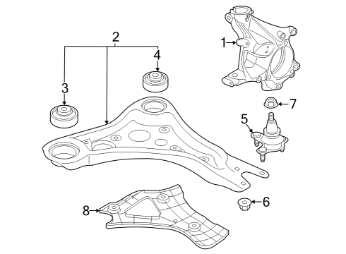 Audi N-912-964-01 Control Arm Front Bolt