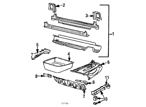Audi 445-813-346-A Panel Below Lid Bracket