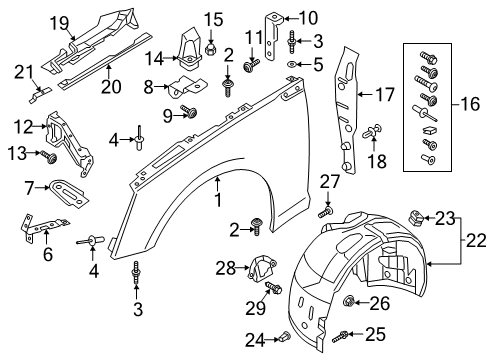 Audi V04-017-001-BE Fender Liner Hardware Kit