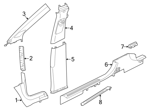 Audi 89A-868-171-YO3 Windshield Pillar Trim Cap