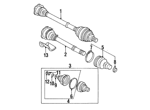 Audi 893-407-274-A Inner Joint Assembly
