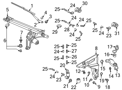 Audi 4K1-955-407-B-1P9 Wiper Arm
