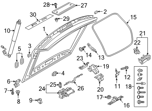 Audi 83A-827-552-A Lift Cylinder