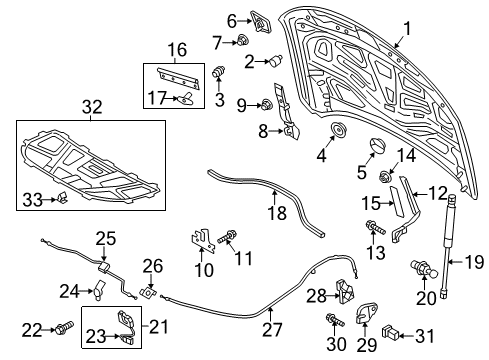 Audi 4G0-823-397 Hinge Cover Clip