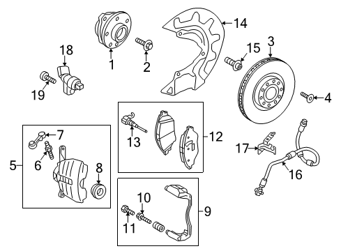 2017 Audi A3 Front Brakes Diagram 1