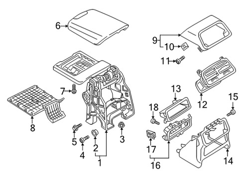 2022 Audi RS7 Sportback Console Diagram 1