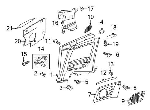 2014 Audi RS5 Interior Trim - Quarter Panels Diagram 1