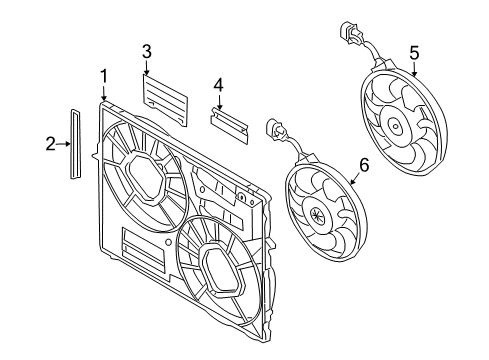 2008 Audi Q7 Cooling System, Radiator, Water Pump, Cooling Fan Diagram 1