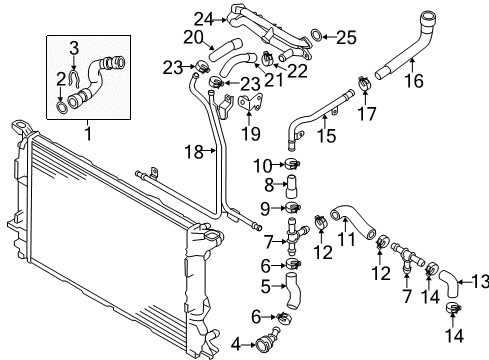 2012 Audi A7 Quattro Water Inlet Tube Diagram for 4G0-121-071-L