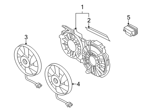 2005 Audi A4 Cooling System, Radiator, Water Pump, Cooling Fan Diagram 1