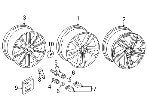 2019 Audi Q7 Wheel, Alloy Diagram for 4M0-601-025-H