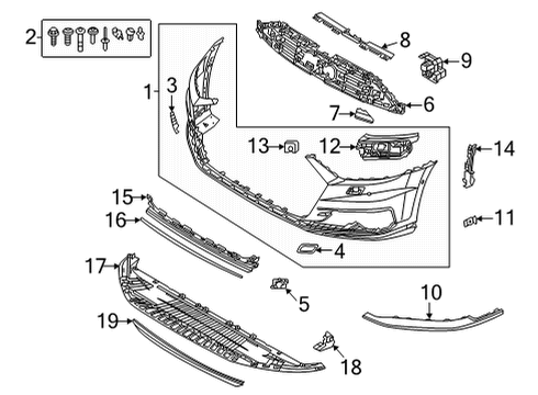 2020 Audi S8 Bumper & Components - Front Diagram 1