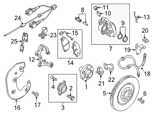 2014 Audi RS7 Front Brakes Diagram 1