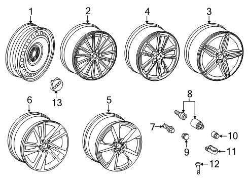 2020 Audi S5 Wheel, Alloy Diagram for 8W0-601-025-FN