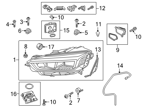 2019 Audi S5 Headlamps, Headlamp Washers/Wipers Diagram 1
