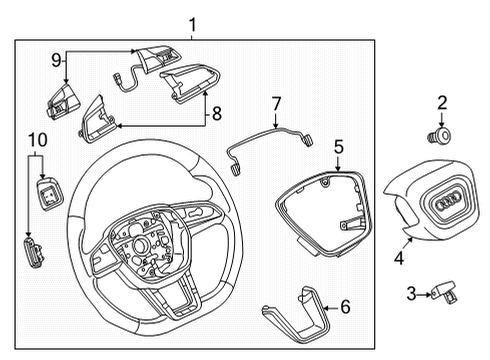 2024 Audi e-tron GT Steering Wheel Diagram for 4J3-419-091-D-ITD