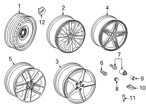 2022 Audi A5 Quattro Wheel, Alloy Diagram for 8W0-601-025-CC