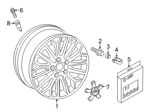 2016 Audi A3 Wheels, Covers & Trim Diagram 1