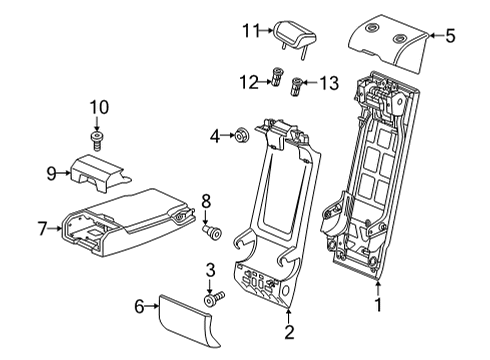 2022 Audi RS7 Sportback Rear Seat Components Diagram 1