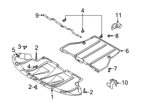 1999 Audi A4 Splash Shields Diagram 1