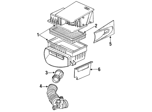1991 Audi 200 Quattro Air Hose Diagram for 034-133-357-N